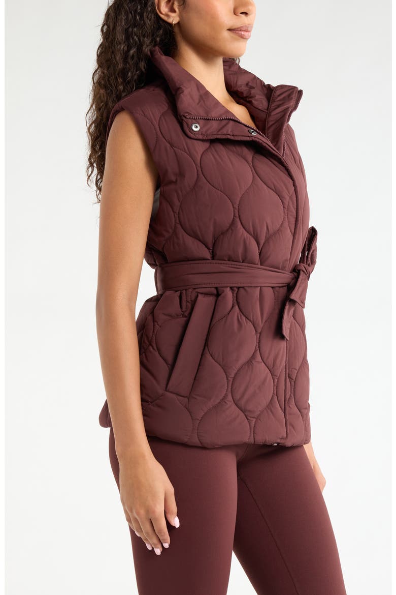 Skyline Belted Puffer Vest, Alternate, color, BROWN RISTRETTO