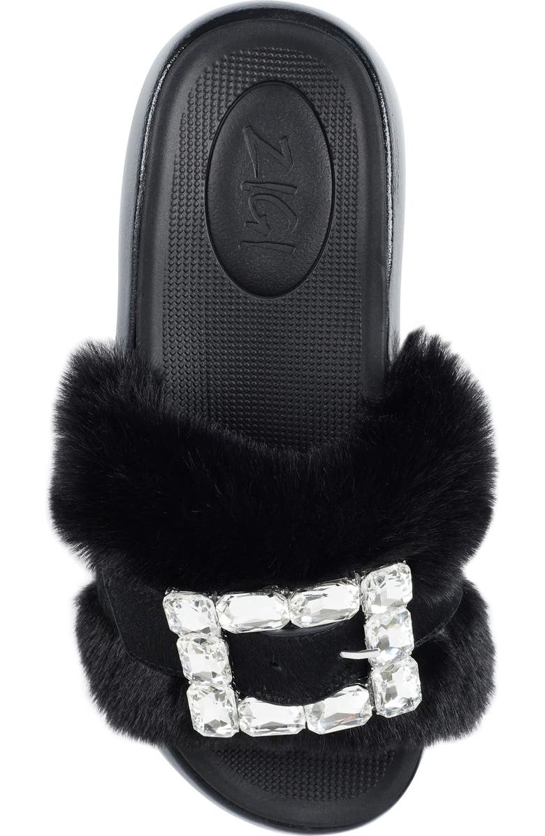 ZIGI Fab Faux Fur Platform Sandal, Alternate, color, Black