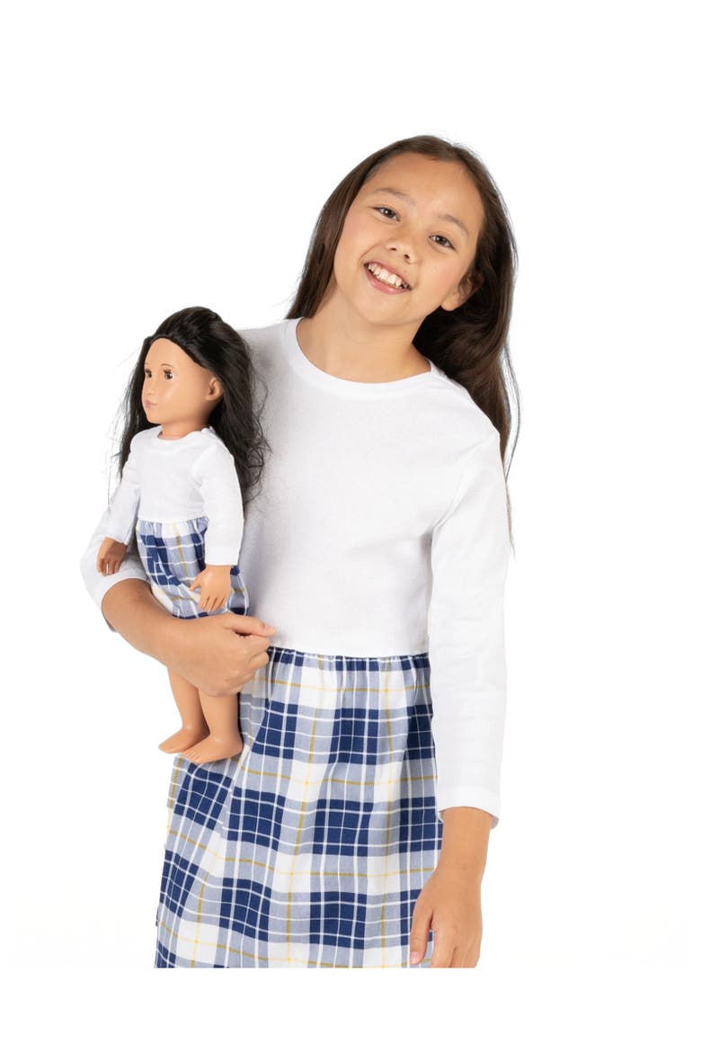 Girls Skirt Dress with Matching Doll Dress, 100% Cotton, Alternate, color, WHITE