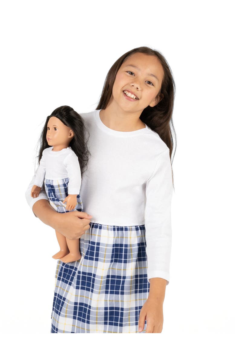 Leveret Girls Skirt Dress with Matching Doll Dress, 100% Cotton, Alternate, color, White