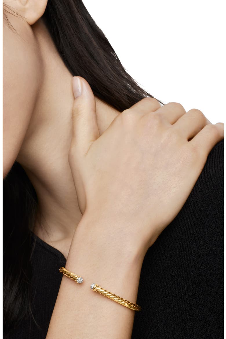 Precious Cable Cuff Bracelet in Gold, The Cable Classics Collection, Alternate, color, DI 18KYG
