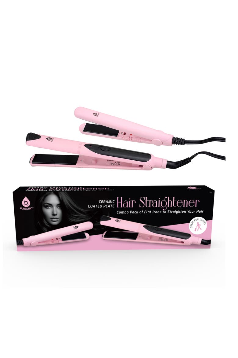 Set of 2 Hair Straighteners, Main, color, PINK
