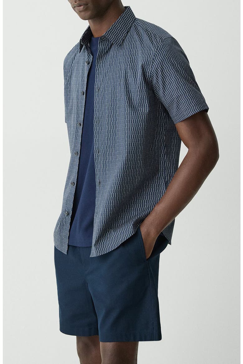 Irving Short Sleeve Button-Up Shirt, Alternate, color, BLATIC/FOG