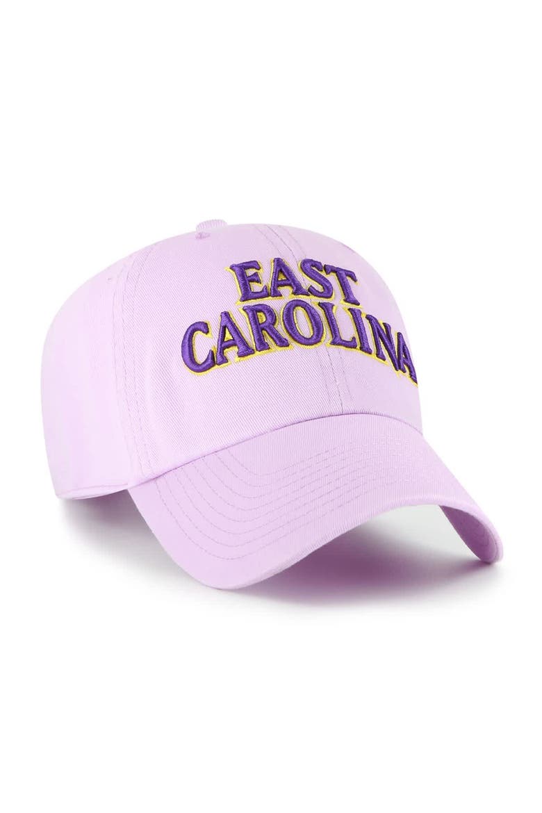 Men's '47 Purple ECU Pirates Clean Up Adjustable Hat, Alternate, color, Purple