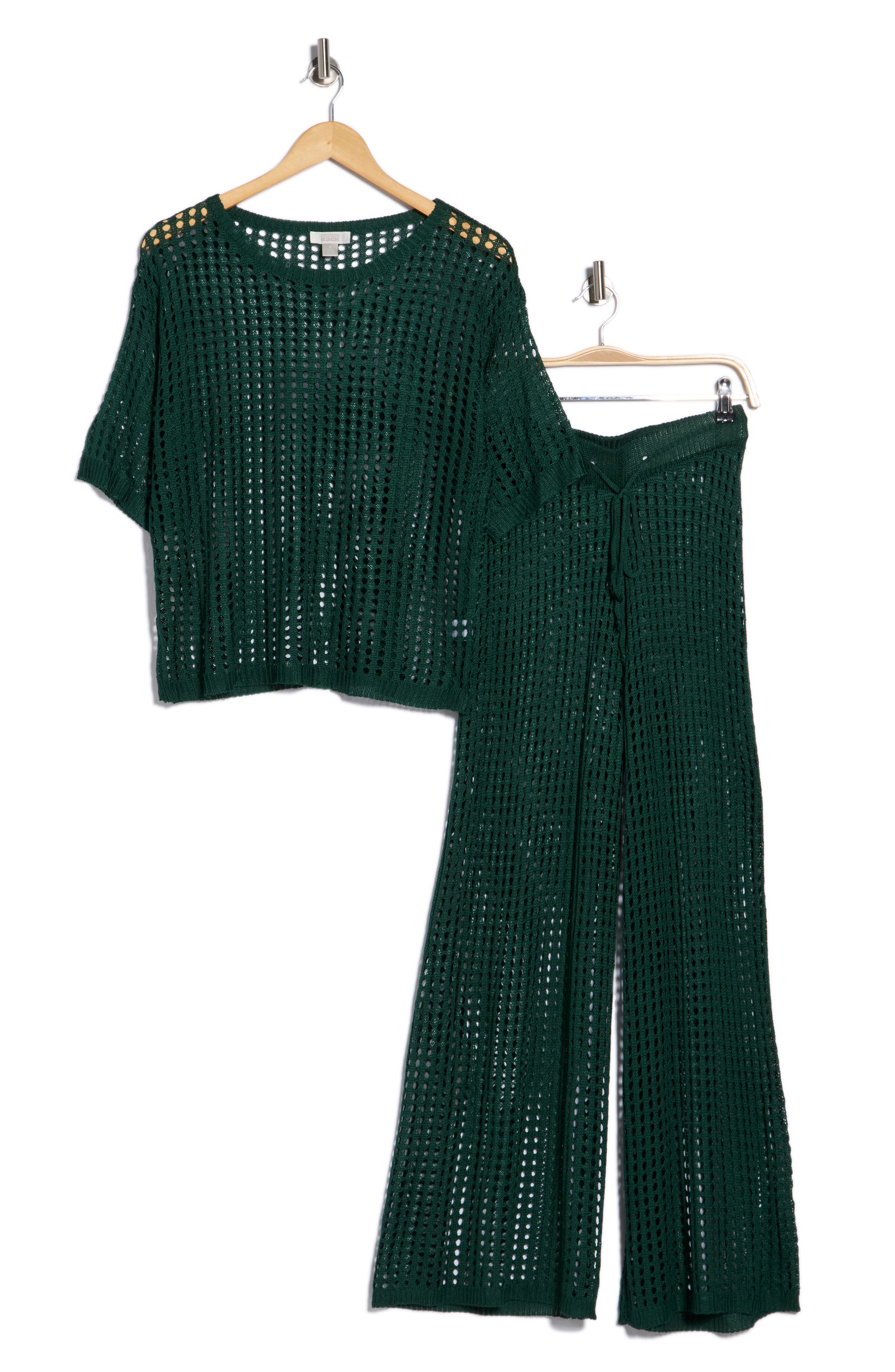Open Knit Cover-Up Top & Pants Set - image 3