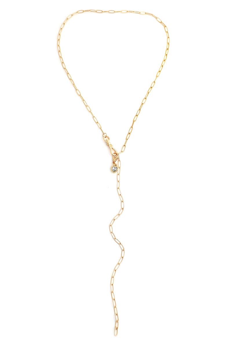 Panacea Crystal Heart Y-Necklace, Main, color, Gold