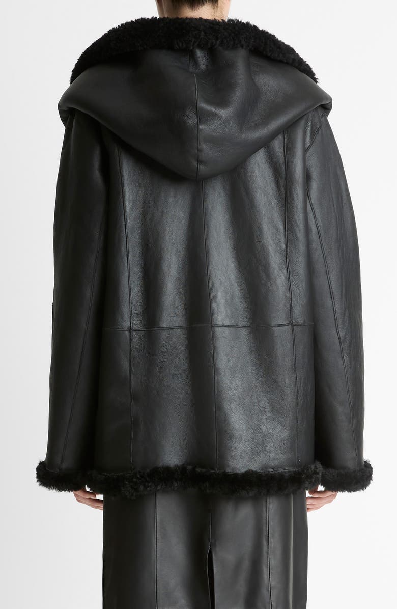 Vince Hooded Genuine Shearling Jacket, Alternate, color,