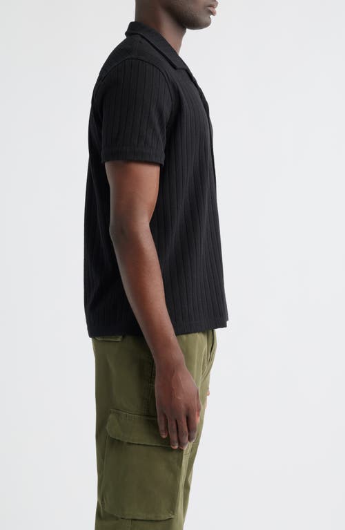 Rails Corrin Rib Knit Camp Shirt In Black