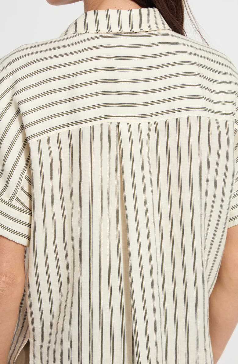 Lysse Adley Stripe Linen Button-Up Shirt, Alternate, color,