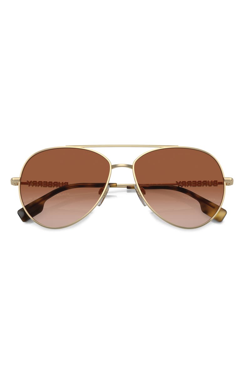 Burberry 58mm Gradient Aviator Sunglasses, Alternate, color, Light Gold