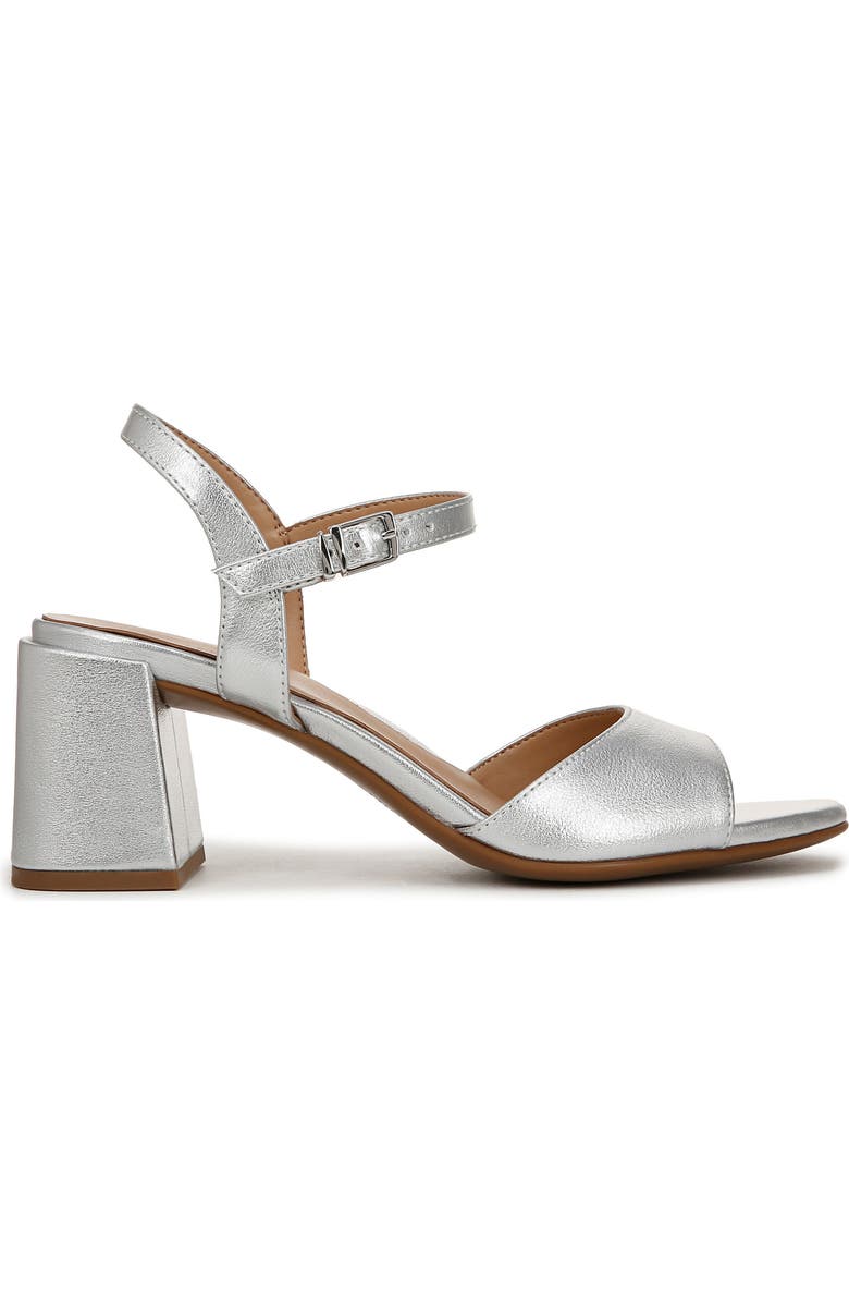 Naturalizer Daisy Block Heel Sandal, Alternate, color, Silver