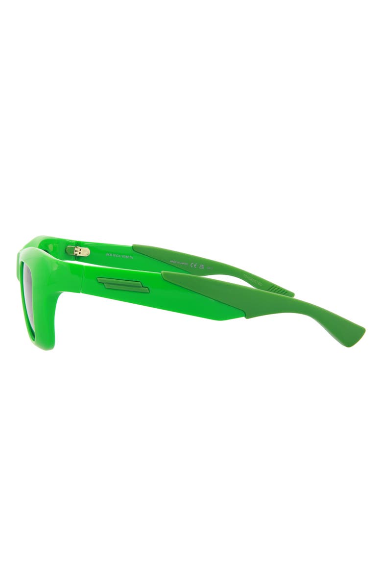 Bottega Veneta 49mm Rectangular Sunglasses, Alternate, color, Green Green Green