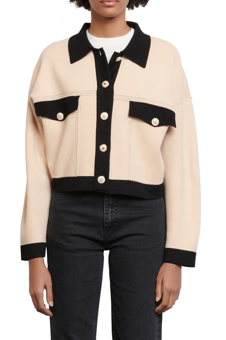 Crop Cardigan, Main, color, NUDE