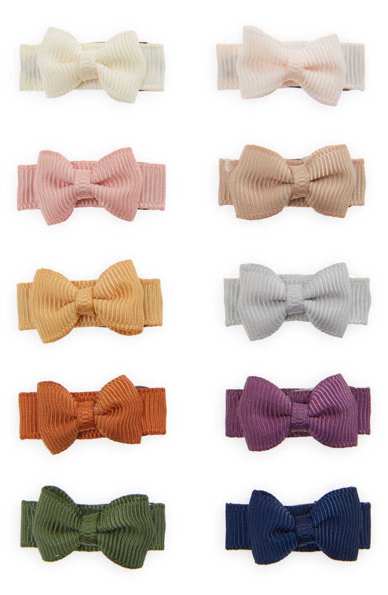 BABY WISP 10-Pack Clip-On Hair Bows, Alternate, color, 