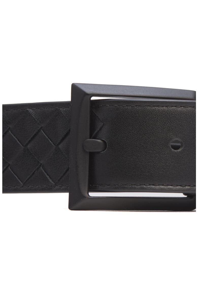 Solo Intrecciato Leather Belt, Alternate, color, 8966 BLACK-NERO OPACO