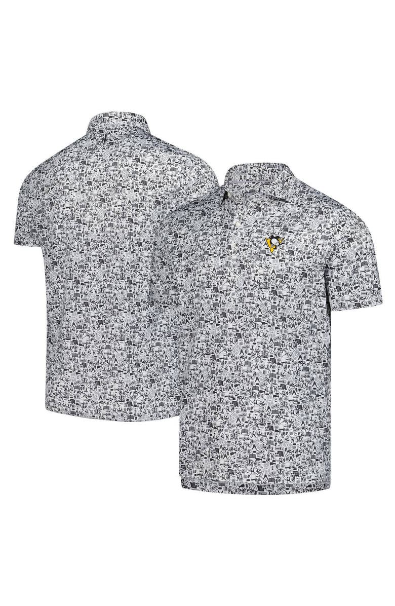 johnnie-O Men's johnnie-O  Black/White Pittsburgh Penguins Slapshot Polo, Main, color, Black