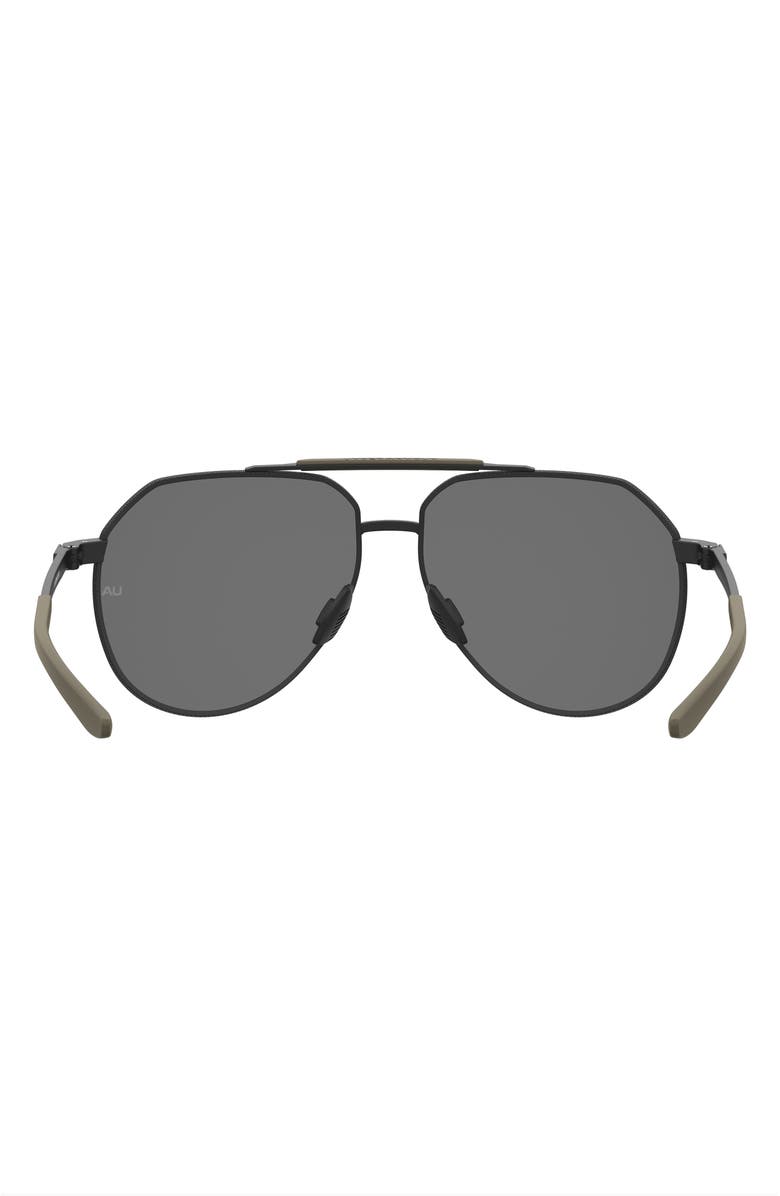 Under Armour Honcho 60mm Aviator Sunglasses, Alternate, color, Matte Black Green