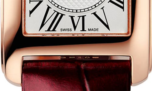Frederique Constant Women's Swiss Carree Red Patent Leather Strap Watch 23x21mm In Brown