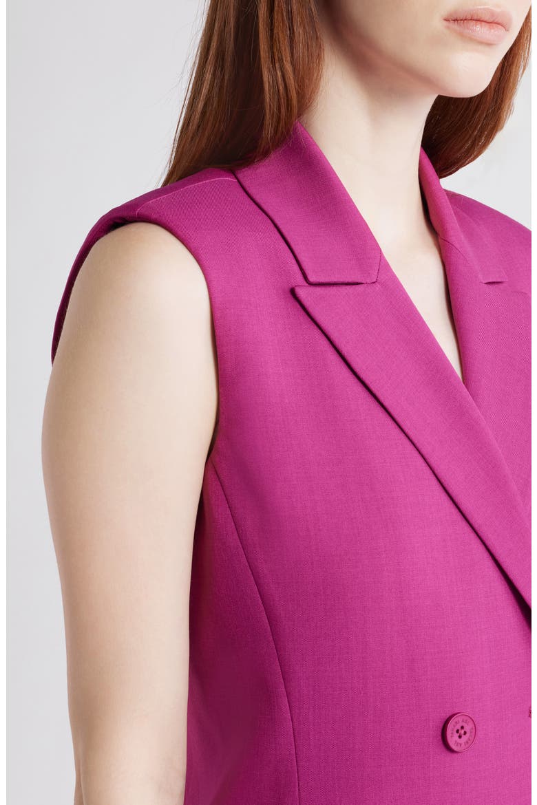 Double Breasted Long Vest, Alternate, color, WILD BERRY