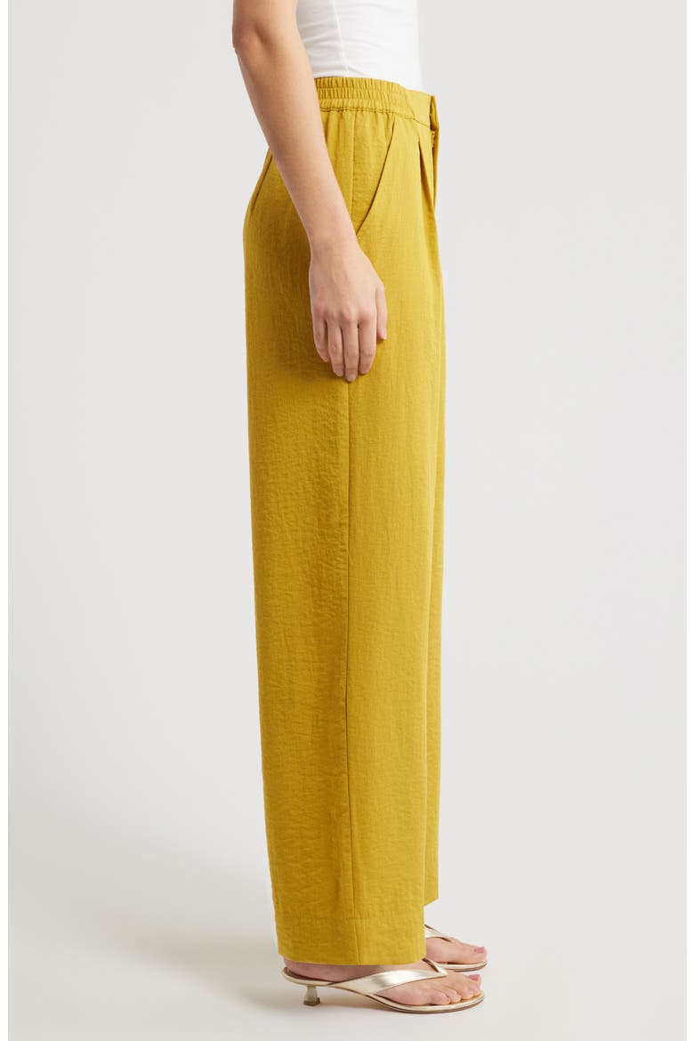 Pleated Wide Leg Pants, Alternate, color, DIJON