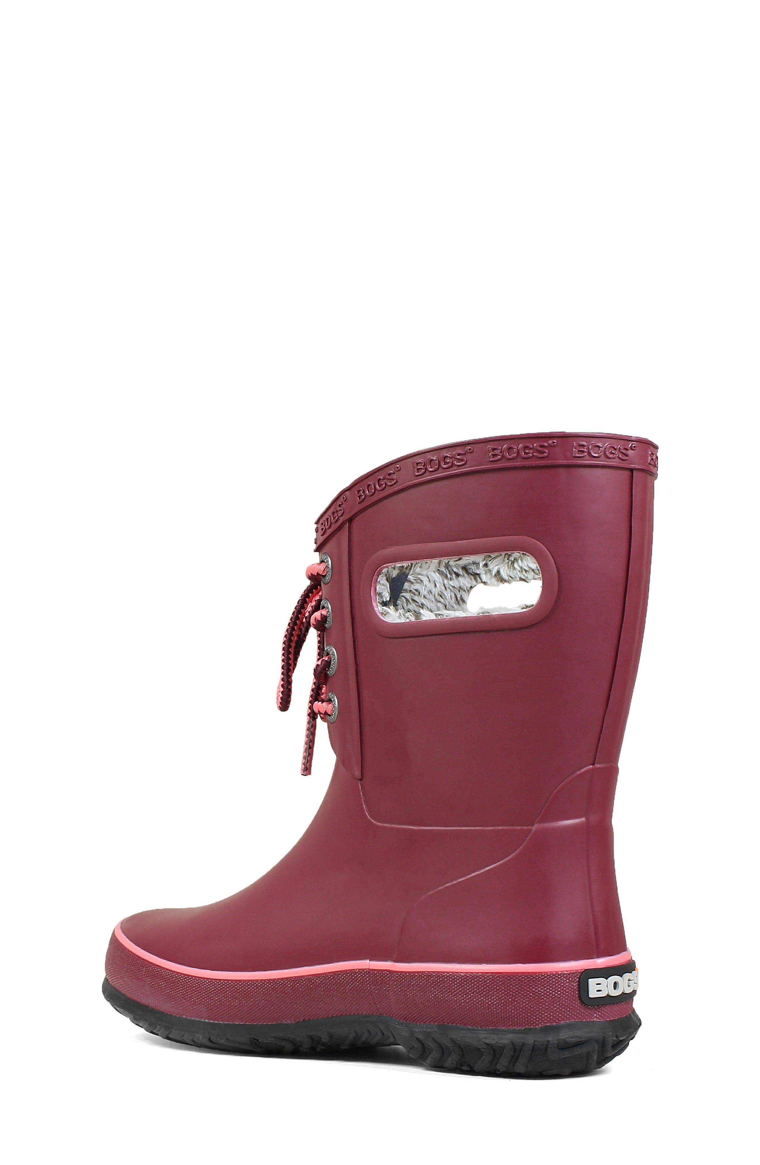 Amanda Insulated Faux Fur Waterproof Boot, Alternate, color, BURGUNDY
