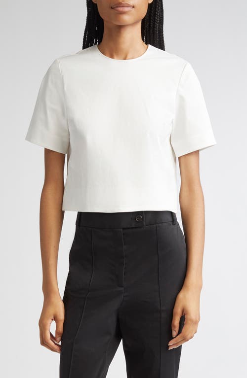Partow Tori Stretch Cotton Crop Top In White