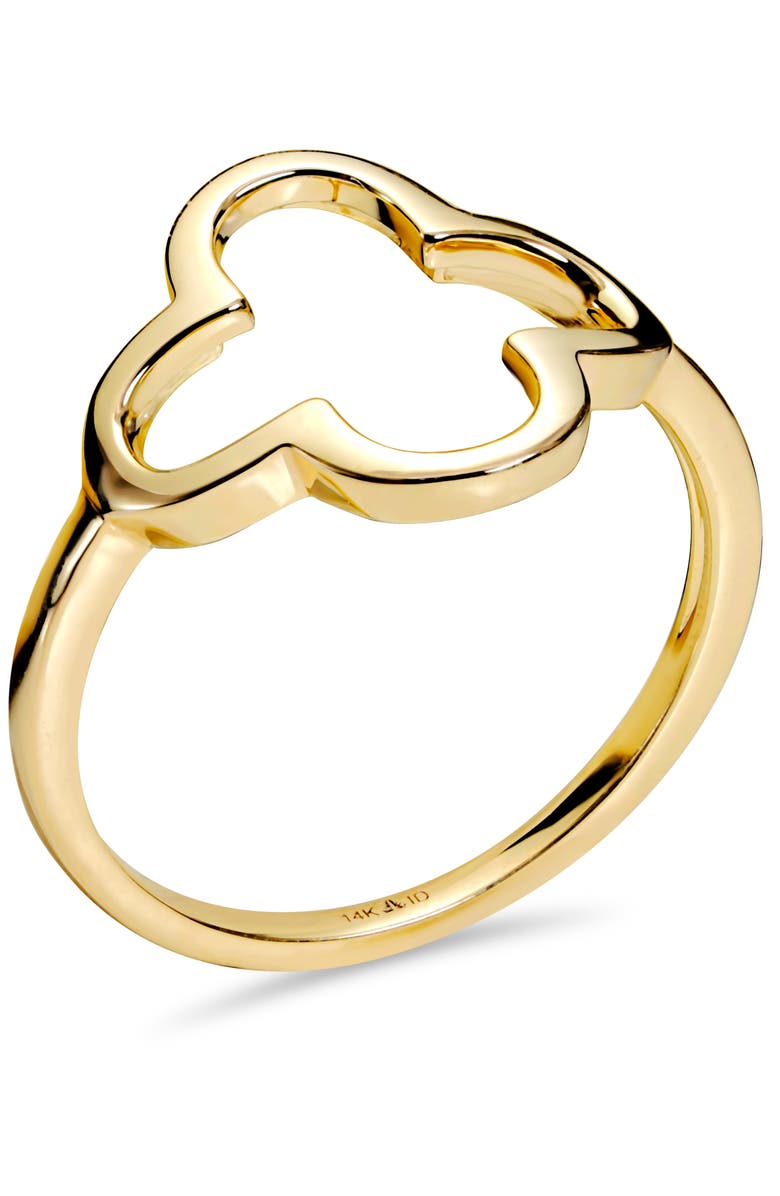 DEVATA Clover Ring in 14K Gold, Alternate, color, Yellow Gold
