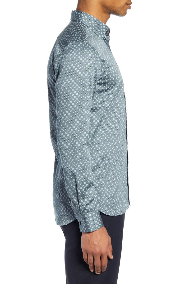 Ted Baker London Heknows Slim Fit Floral Print Button-Up Shirt, Alternate, color, 