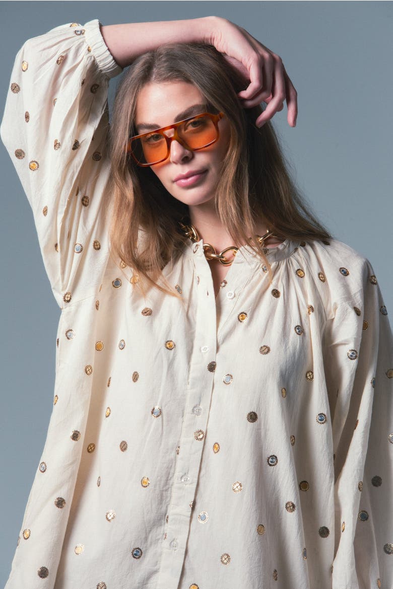 The Minka Dress, Alternate, color, Cream Metallic