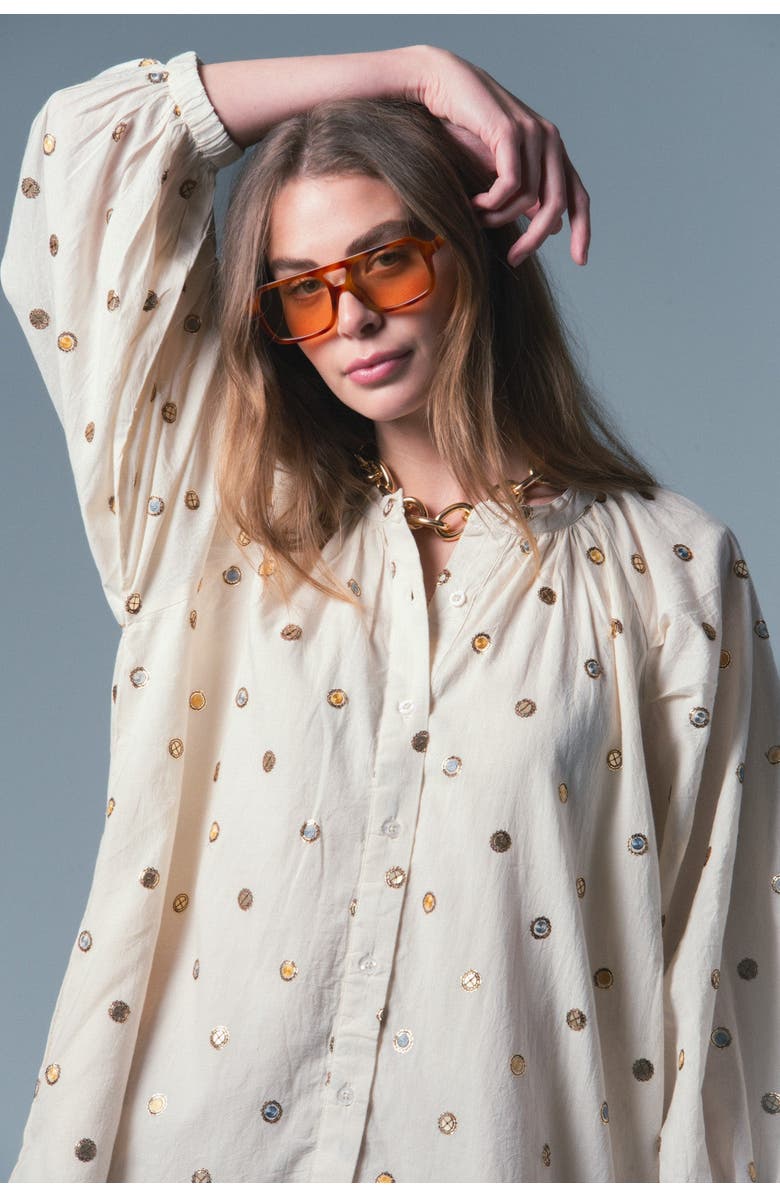 The Shirt by Rochelle Behrens The Minka Dress, Alternate, color, Cream Metallic