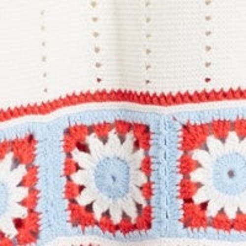 Chinti & Parker Cotton Hand Crochet Vest In Cream-terracotta