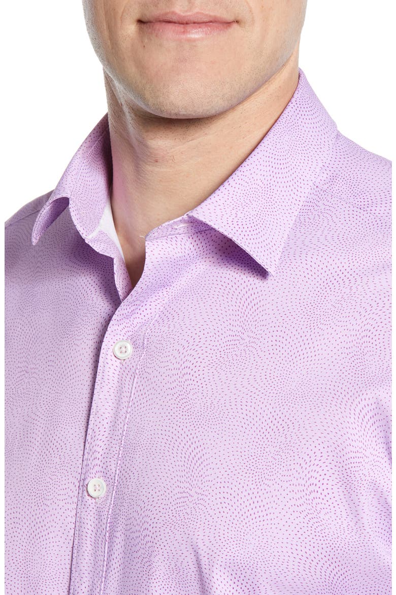 Classic Fit Short Sleeve Button-Up Performance Shirt, Alternate, color, AUBERGINE