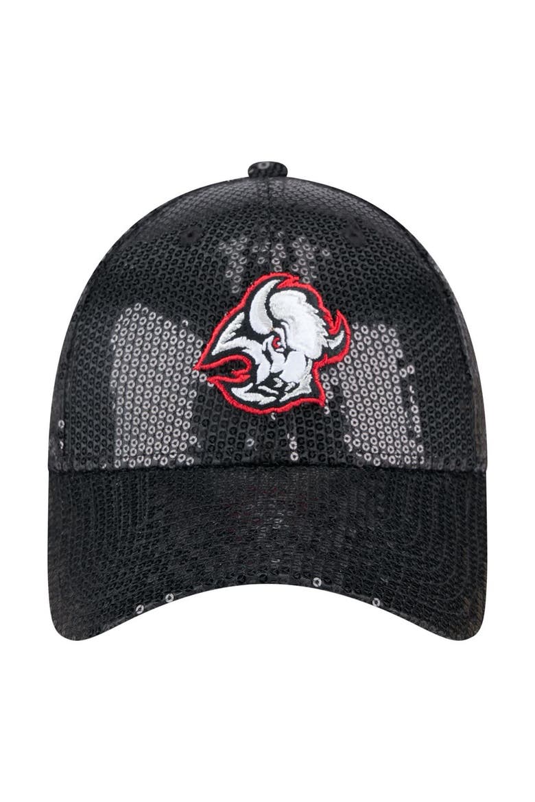 Women's New Era  Black Buffalo Sabres Sequin 9FORTY Adjustable Hat, Alternate, color, Black