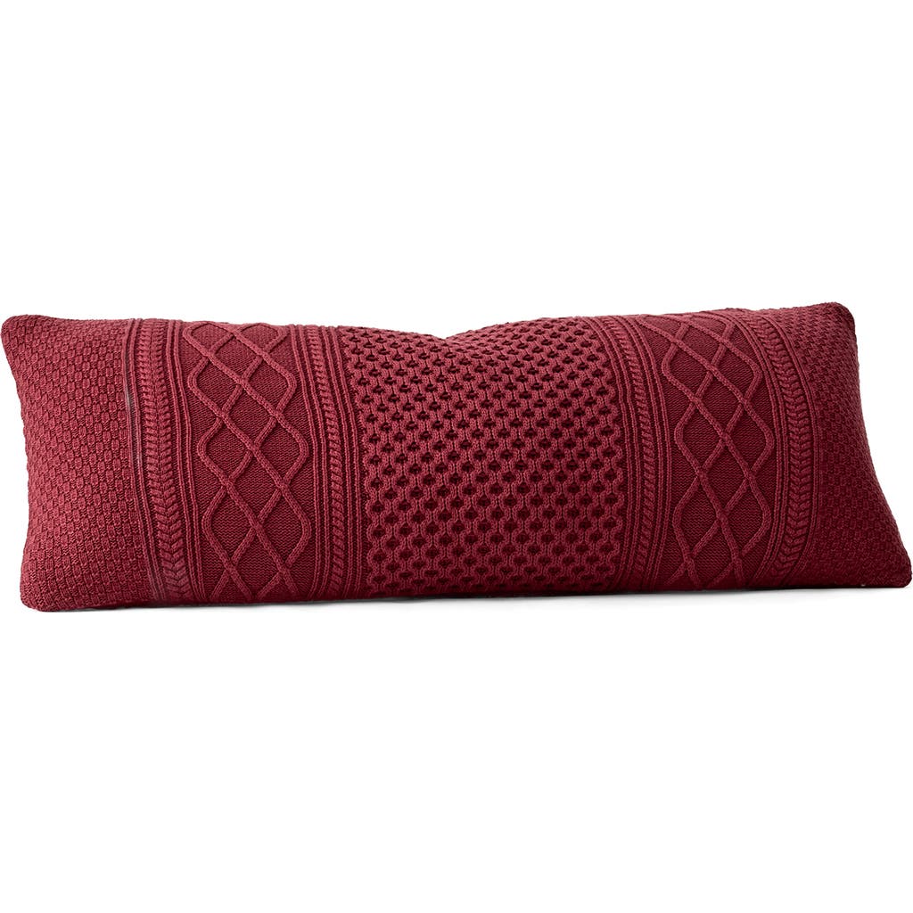 Boll & Branch Aran Cable Organic Cotton Decorative Pillow In Burgundy