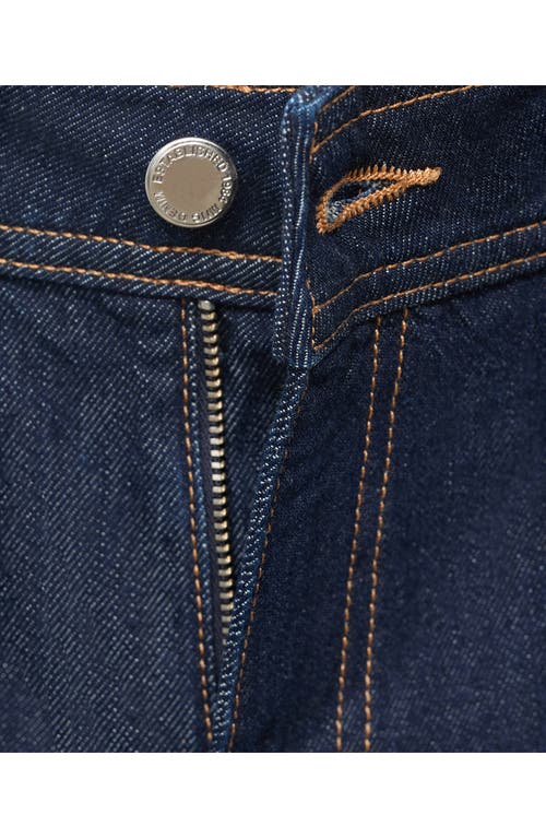 Mango Jessie Patch Pocket Wide Leg Jeans In Blue