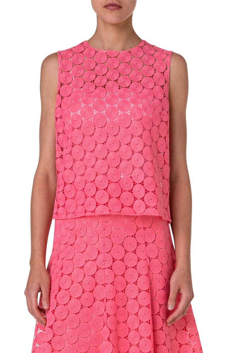 Akris punto Dot Guipure Lace Sleeveless Top, Main, color, 