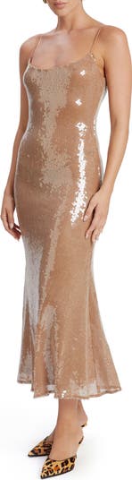 Ramira Sequin Cocktail Midi Dress