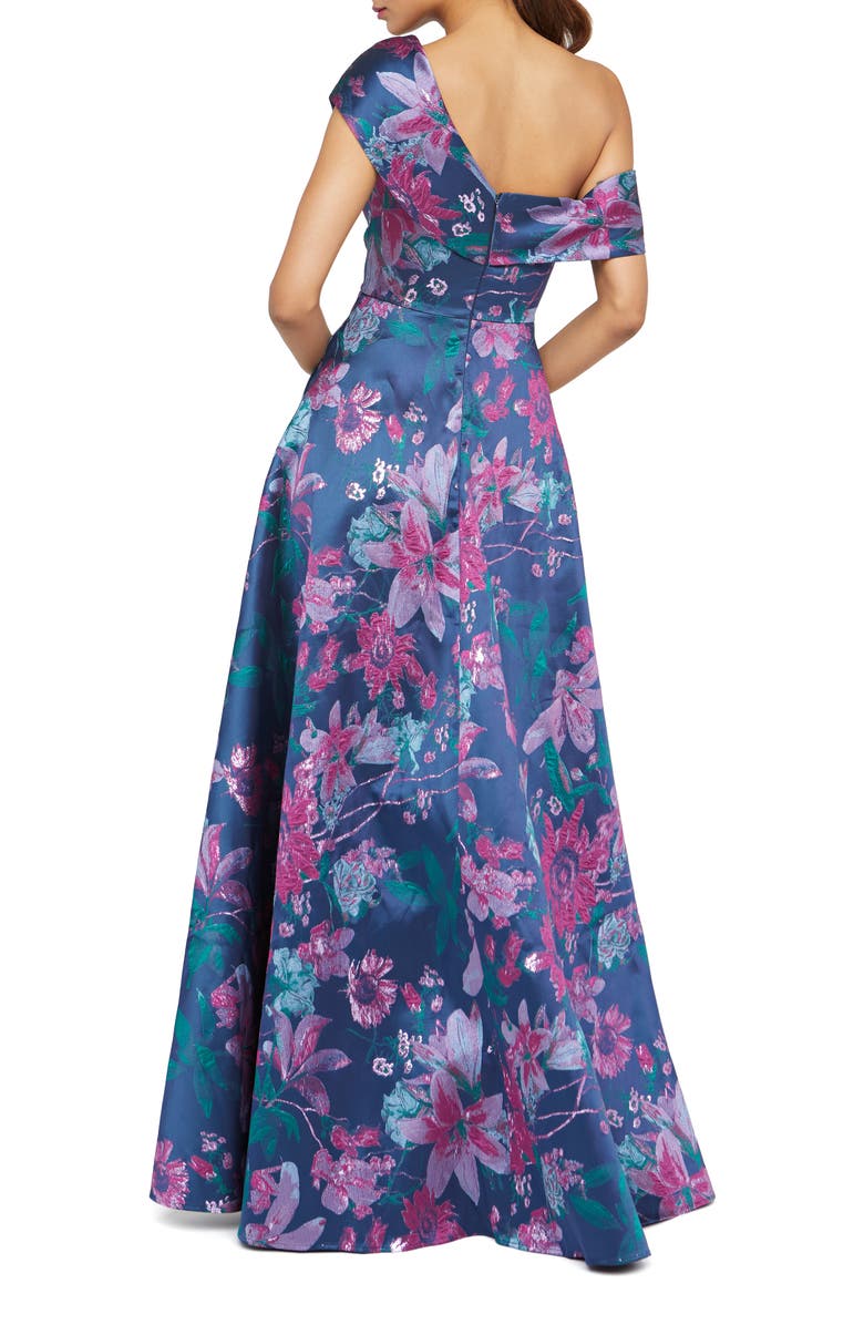 Theia Angelica Asymmetric Metallic Gown, Alternate, color, 