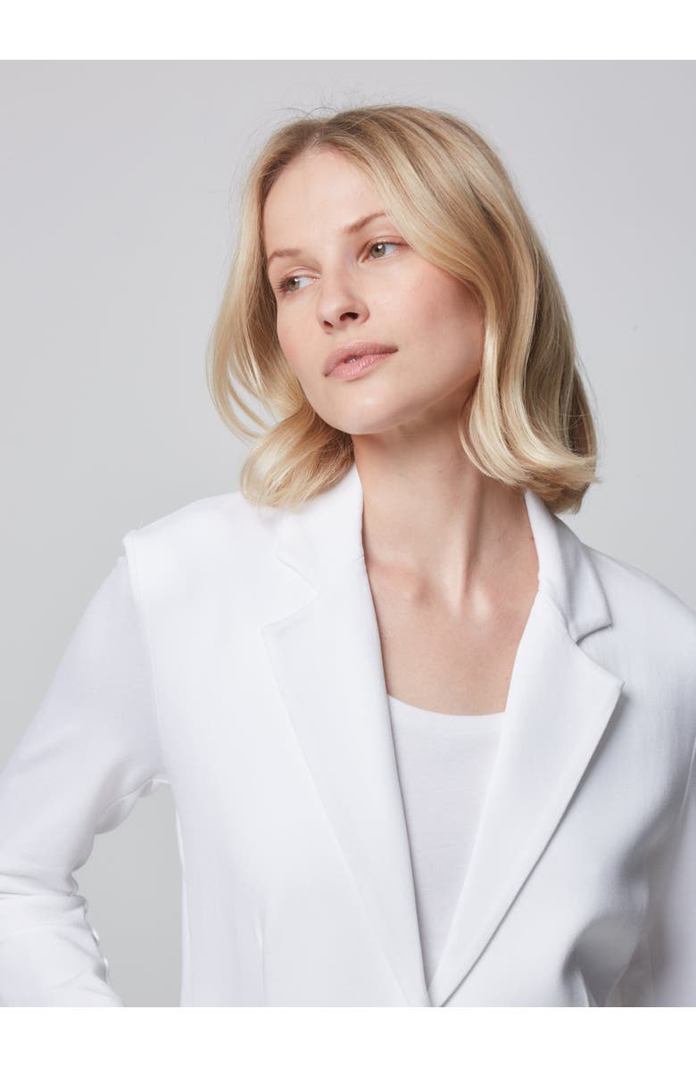 Majestic Filatures French Terry Looped One-Button Blazer, Alternate, color, Blanc