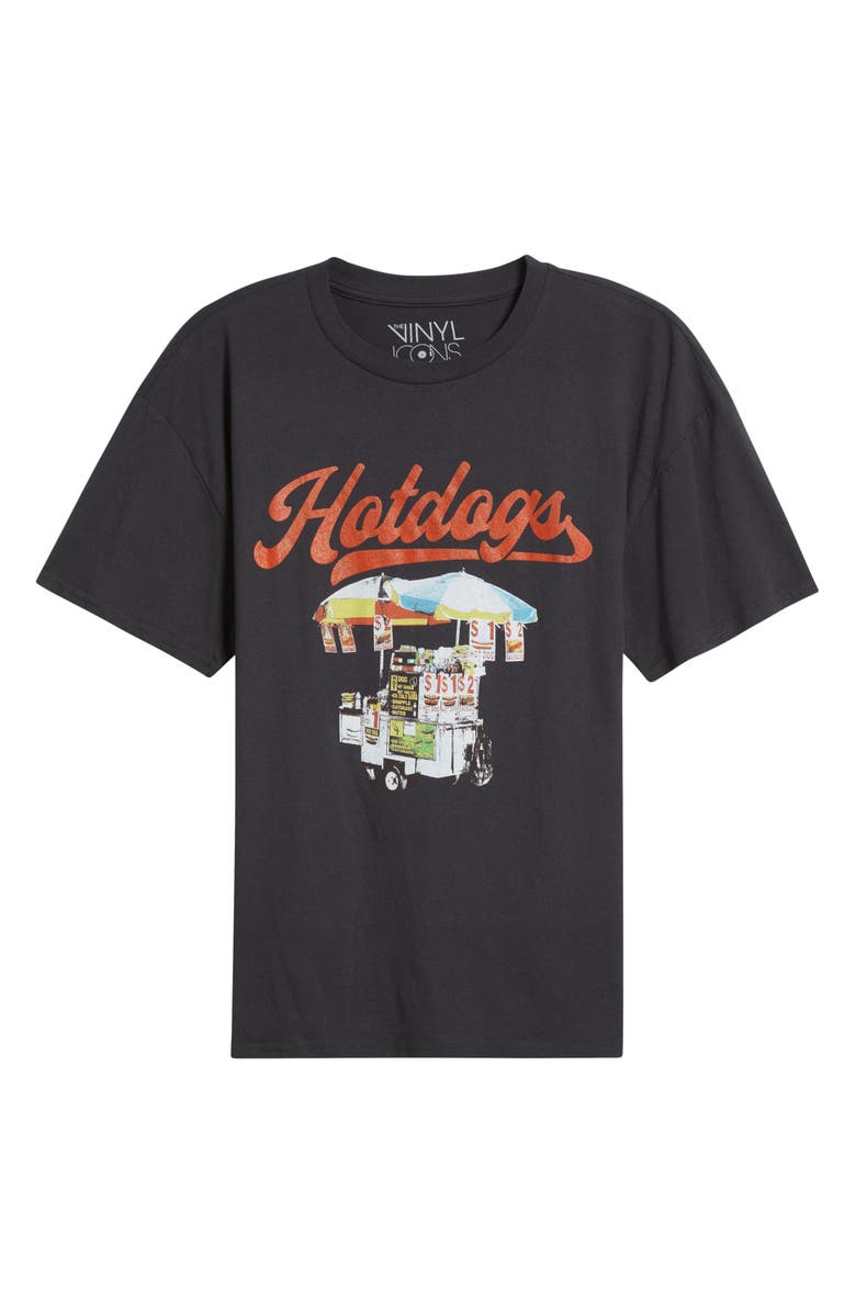 Vinyl Icons Hot Dog Cart Graphic T-Shirt, Alternate, color, Grey