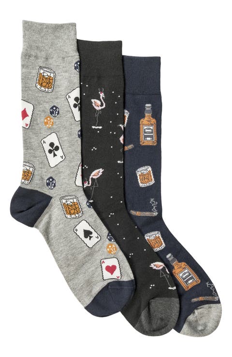 3-Pack Assorted Crew Socks Gift Box