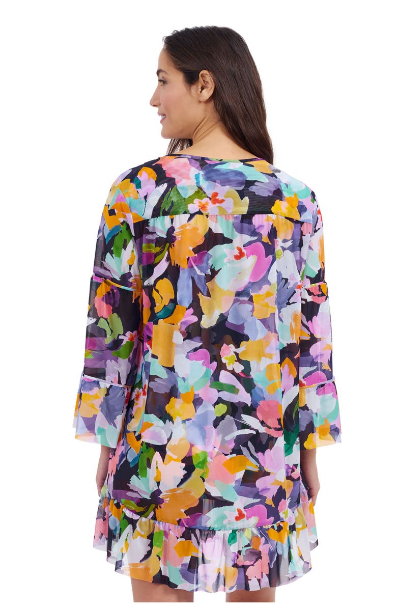 Profile by Gottex Holi Mesh Dress With Flounce, Alternate, color, 