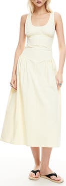 LIONESS Luna Rosa Sleeveless Midi Dress