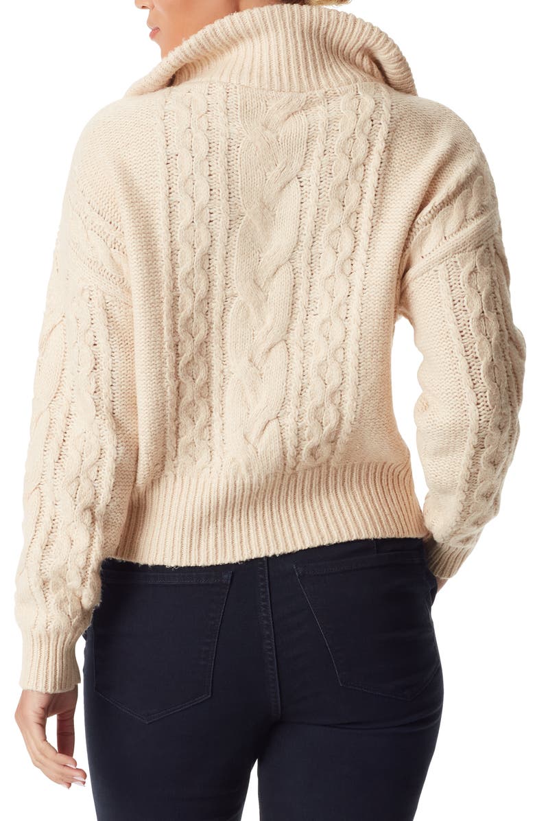 Sam Edelman Jordyn Cable Stitch Quarter Zip Sweater, Alternate, color, 