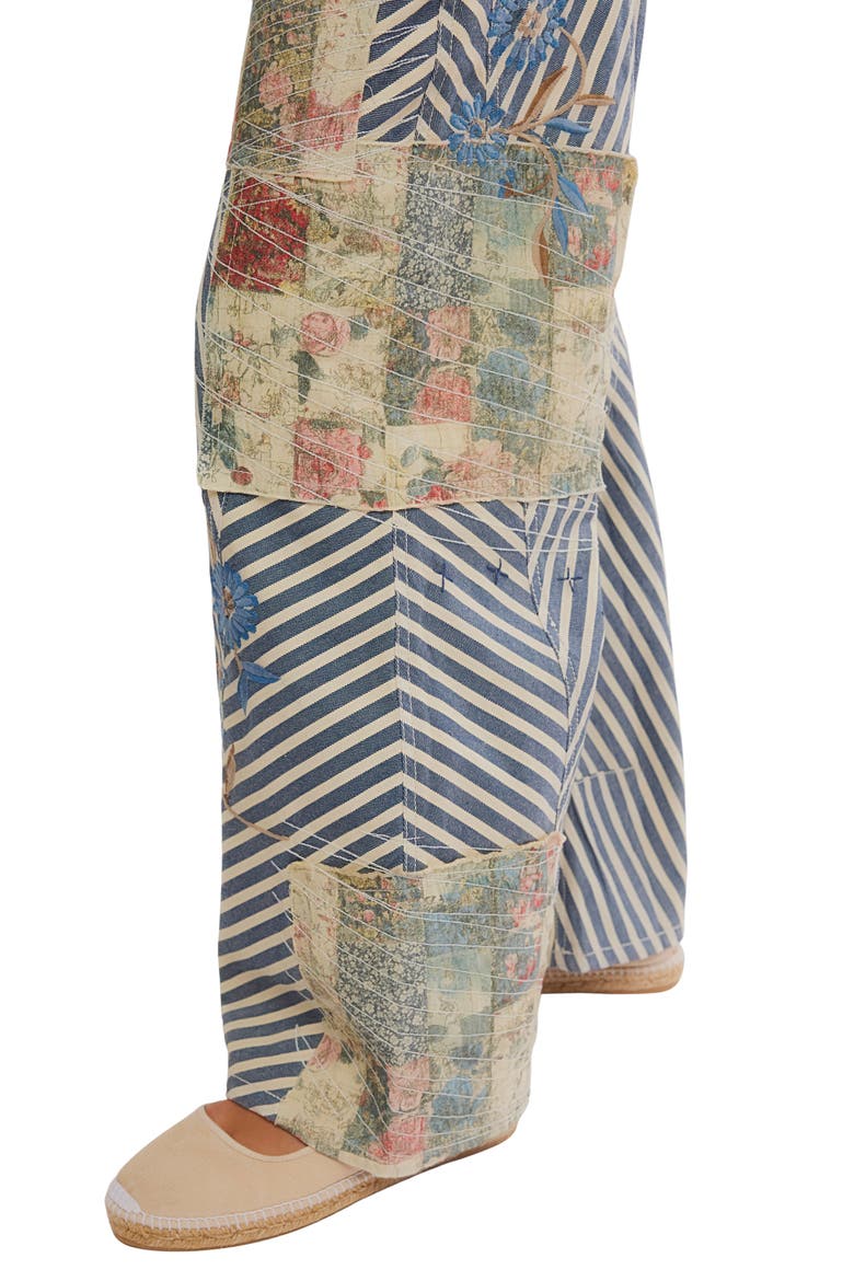 Runyon High Waist Patch Detail Stripe Cotton Pants, Alternate, color, WEST RIDGE