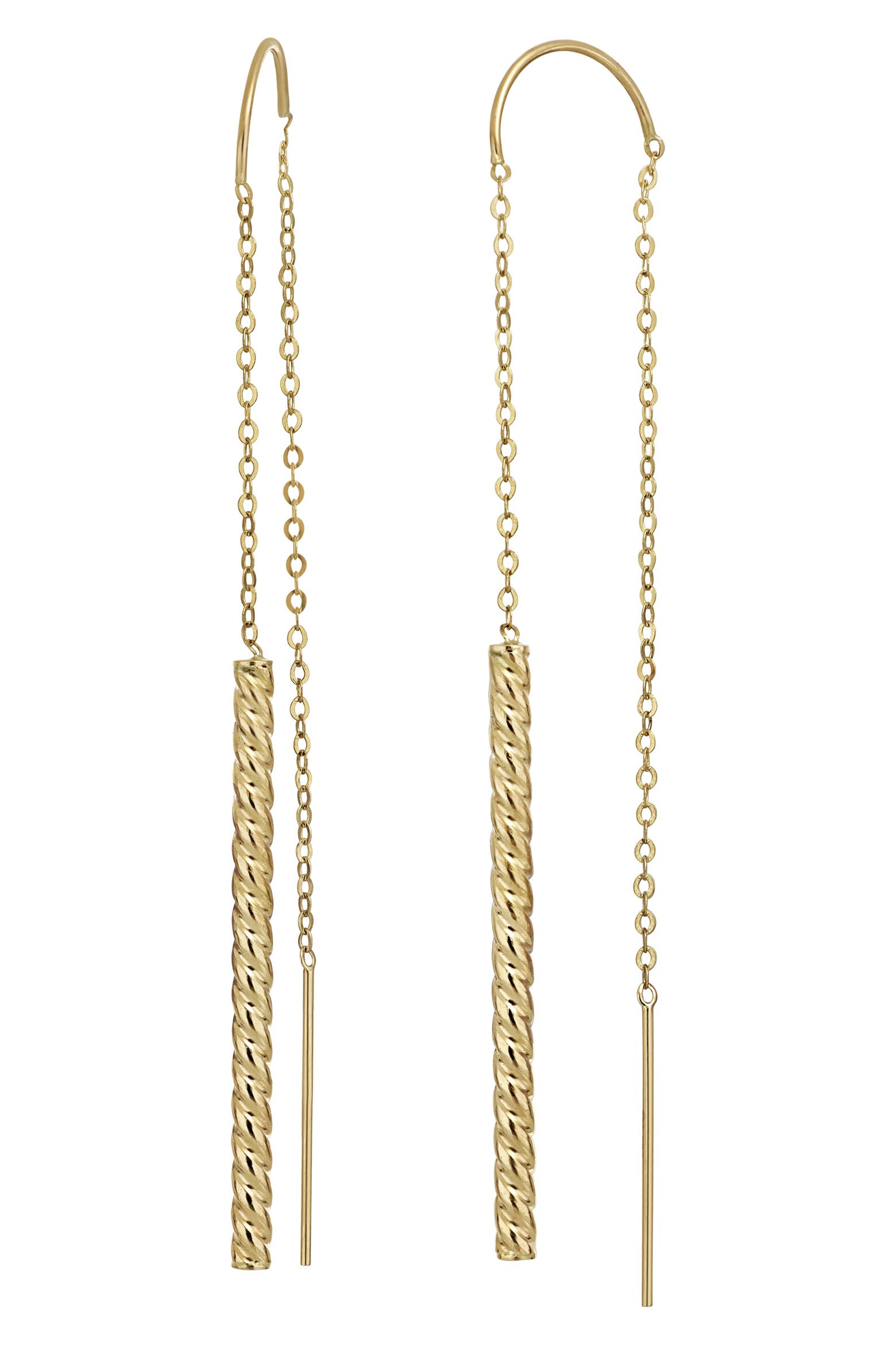 Thread Earring Yellow Bony Levy 14K Yellow Gold Bar Threader Earrings (Nordstrom Exclusive ...