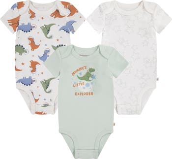 Huggies Assorted 3-Pack Organic Cotton Bodysuits | Nordstromrack