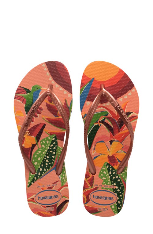 Havaianas 'slim Tropical' Flip Flop In Peach