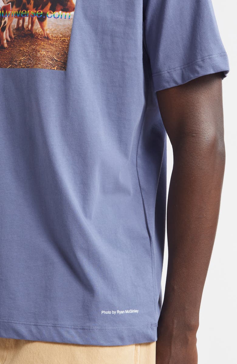 Sky High Farm Workwear Gender Inclusive Pigs Farm Regenerative Cotton Graphic T-Shirt, Alternate, color, Navy