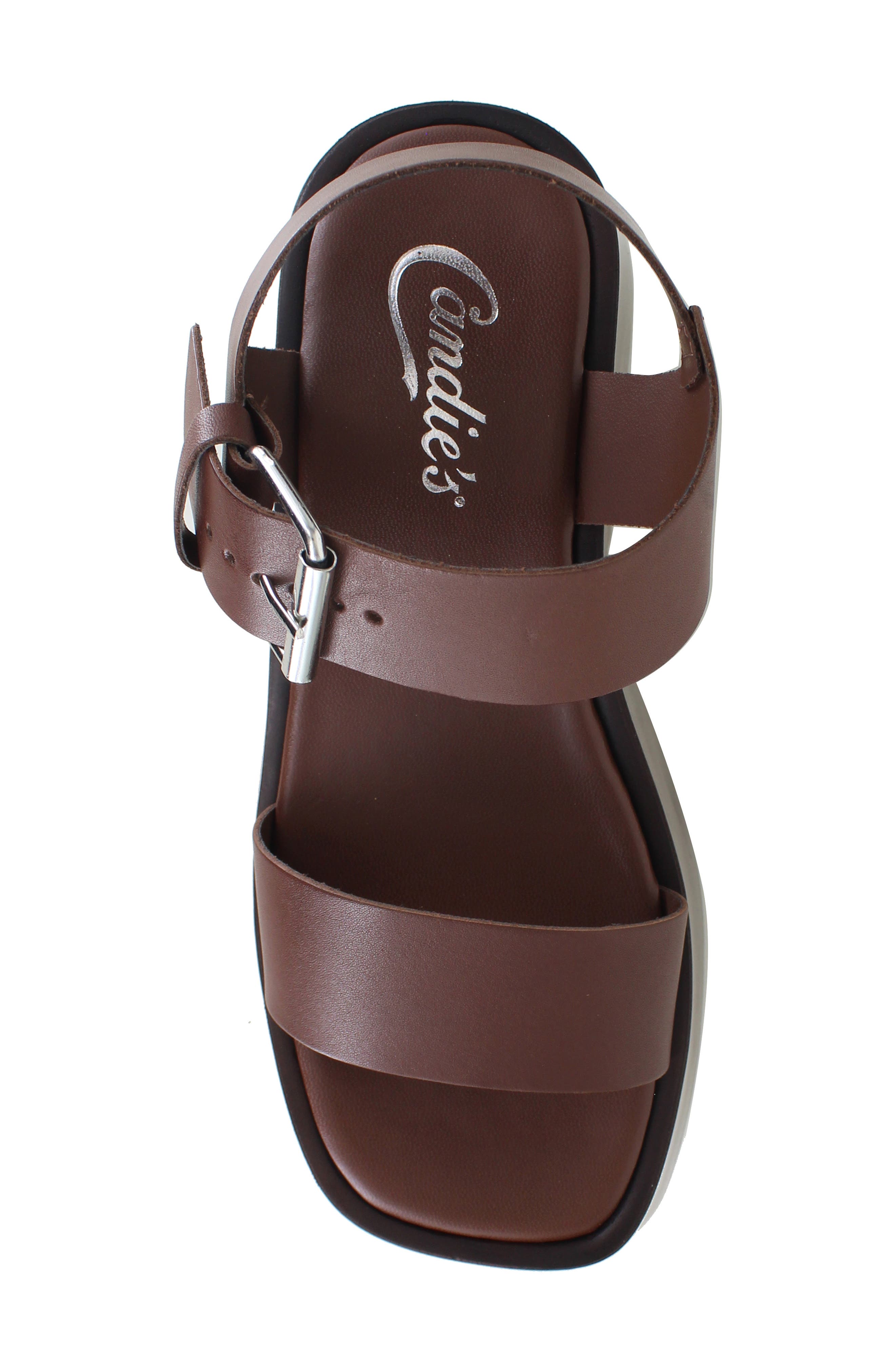 Leni Ankle Strap Platform Sandal, Alternate, color, BROWN LEATHER